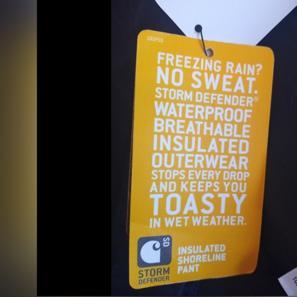 NWT Carhartt Storm Defender Insulated Shoreline Pant With Waterproof Sealing - Picture 7 of 9